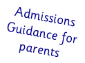Admissions Guidance for parents