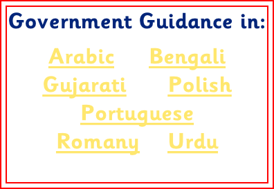 Government Guidance in:  Arabic     Bengali Gujarati      Polish Portuguese Romany    Urdu